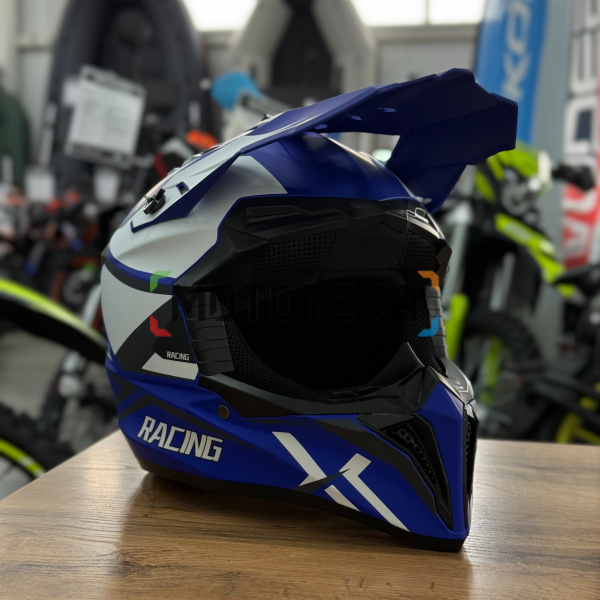 Шлем мото кроссовый Мототека ( MOTOTEKA ) TQ 602 PURPLE/WHITE XL | Мототека